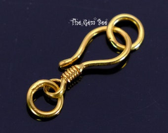 6mmx14mm 18k Solid Gold Old-Fashioned Hook Clasp