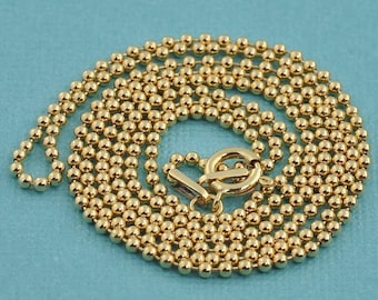 1.5MM 14k Gold Filled Ball Chain Necklace With Springring Clasp 24" Length