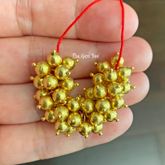 5mmx9.5 mm 18kソリッドイエローゴールドハンドメイドボール、グラニュ 