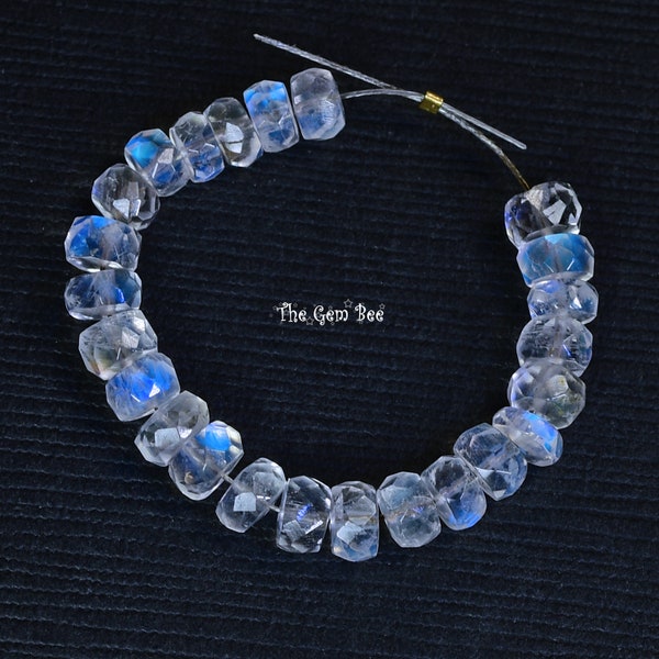 4mm Even Rainbow Moonstone Faceted Rondelle Beads 2.5" Strand