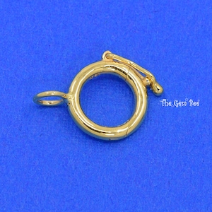 10 mm 18k oro giallo massiccio collana rotonda chiusura a scatto serratura ciondolo clip connettore chiusura con anello di congiunzione 4,2 mm (1)