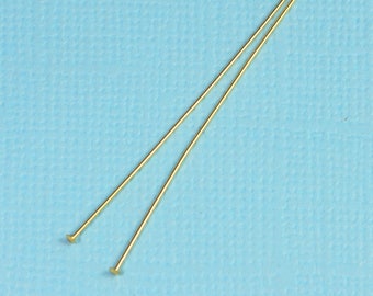 26 gauge 14k Solid Yellow Gold 1.5 INCH Flat Headpin (2)