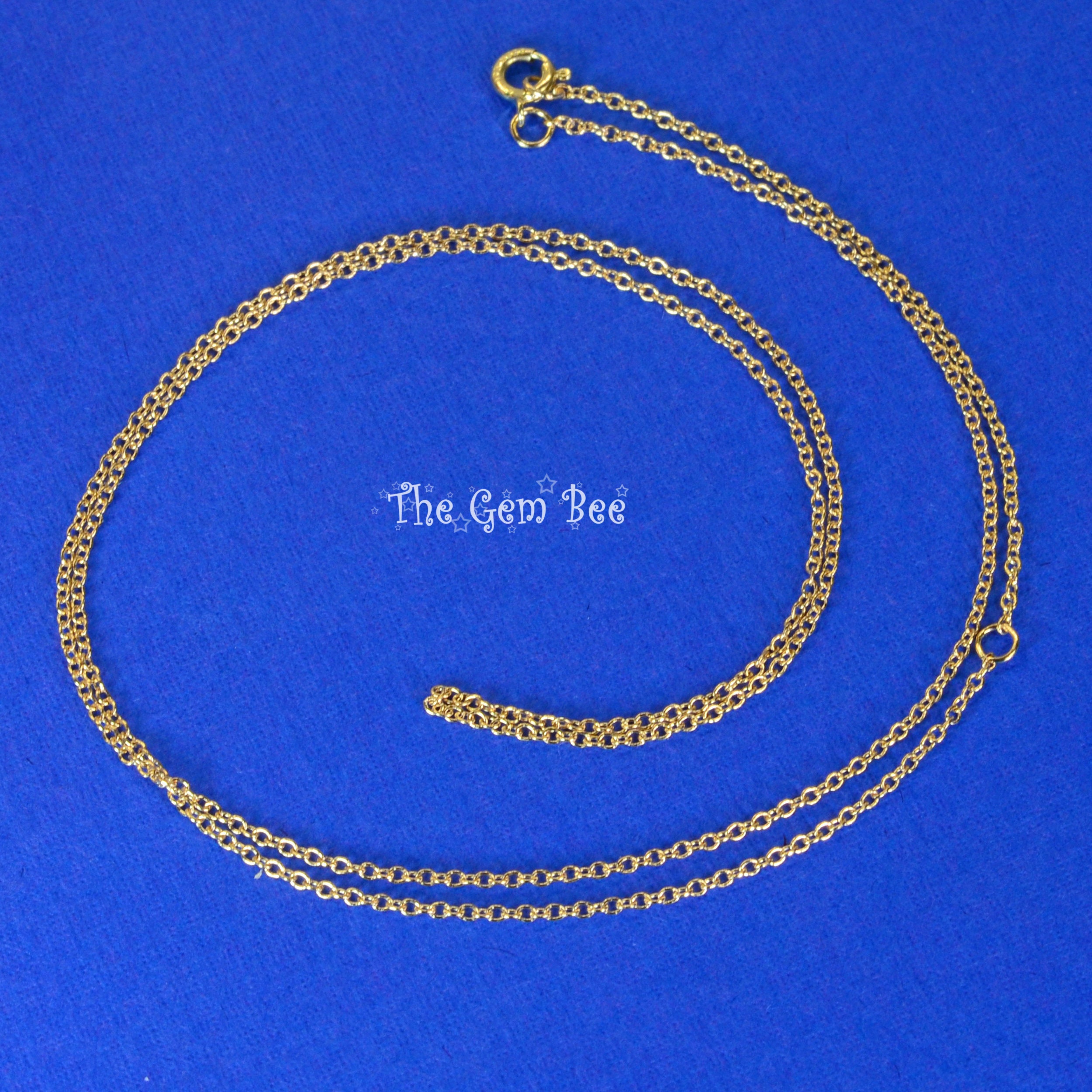 14K SOLID YELLOW GOLD Cable Chain Necklace 16-18 inch with Spring ring Clasp 14K SOLID YELLOW GOLD Cable Chain Necklace 16-18 inch with Spring ring Clasp