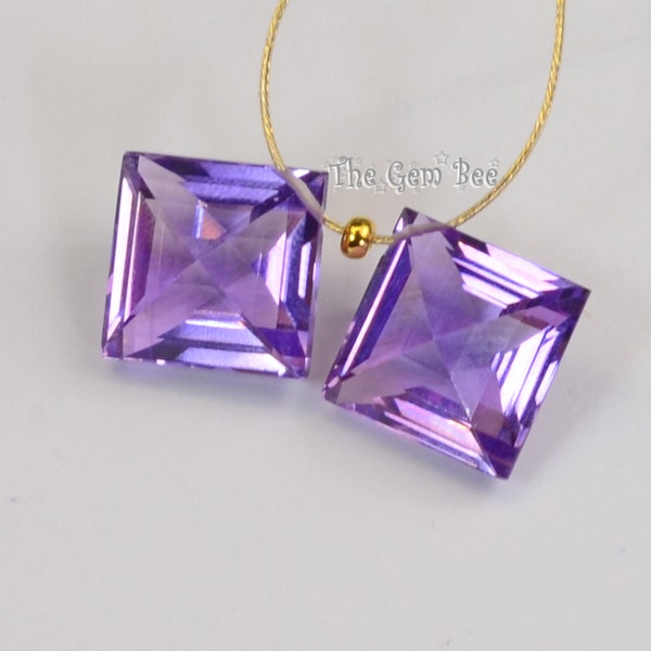 10MM Purple Amethyst Faceted Kite Briolette Bead PAIR