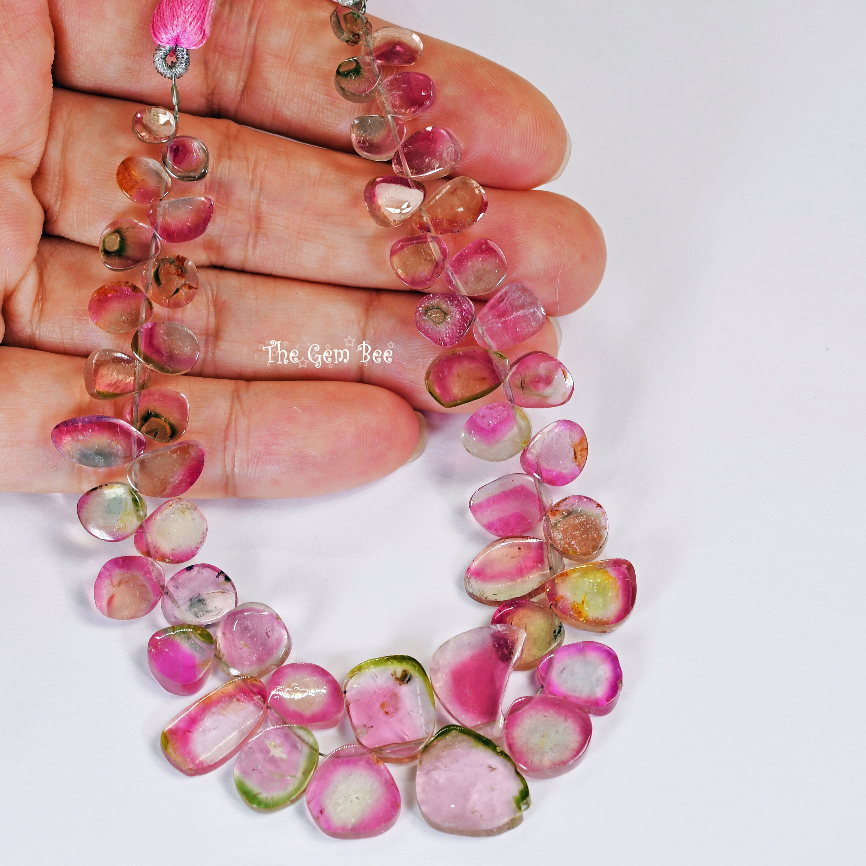 83.5CT ピンク グリーン ブルー ウォーターメロン トルマリン トップ