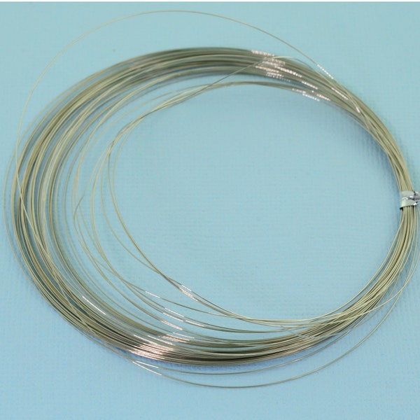 30 gauge 18k Solid White Gold Half Hard Round Wire By The FOOT Quantity: (6 inch) or (1 Foot) or (5 Feet)