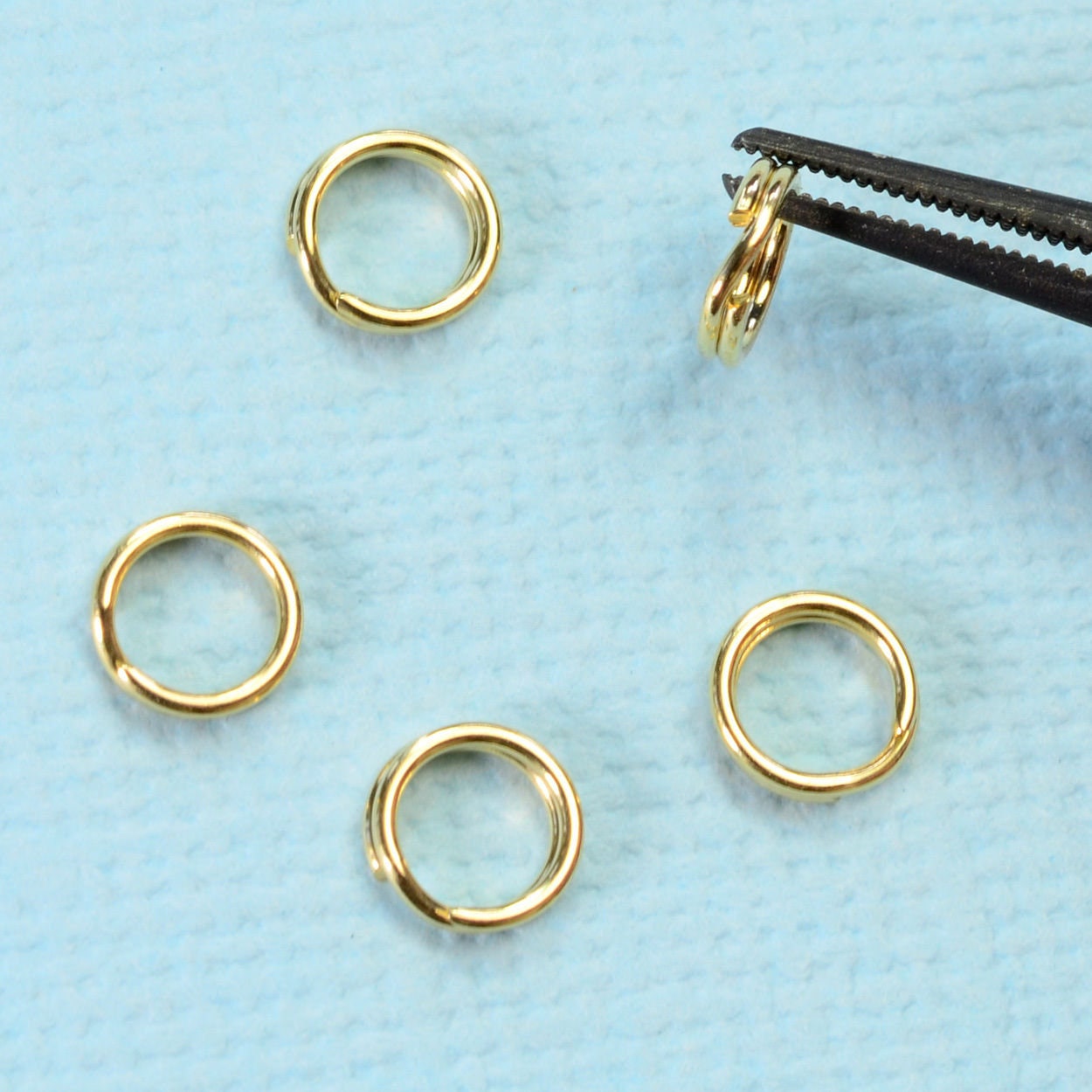 5MM 14K Solid Yellow Gold Key Rings Split Jump Ring Quantity Etsy