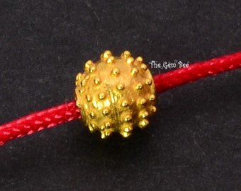 4.5mm 18k Solid Yellow Gold Spiky Ball Sphere Round Spacer Finding Bead (1) or (5)