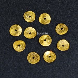 5mm 18k Solid Yellow Gold Handmade Wavy Disc Spacer Findings Beads Quantity: (2) or (10)