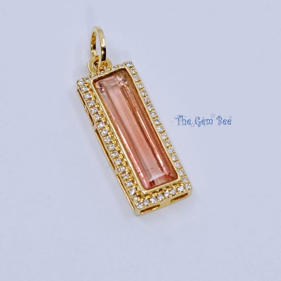 3.97カラット 14K ソリッドイエローゴールド オレンジピンク バイ