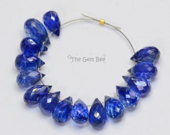 Gem Kyanite Faceted Teardrop Briolette Beads (15)