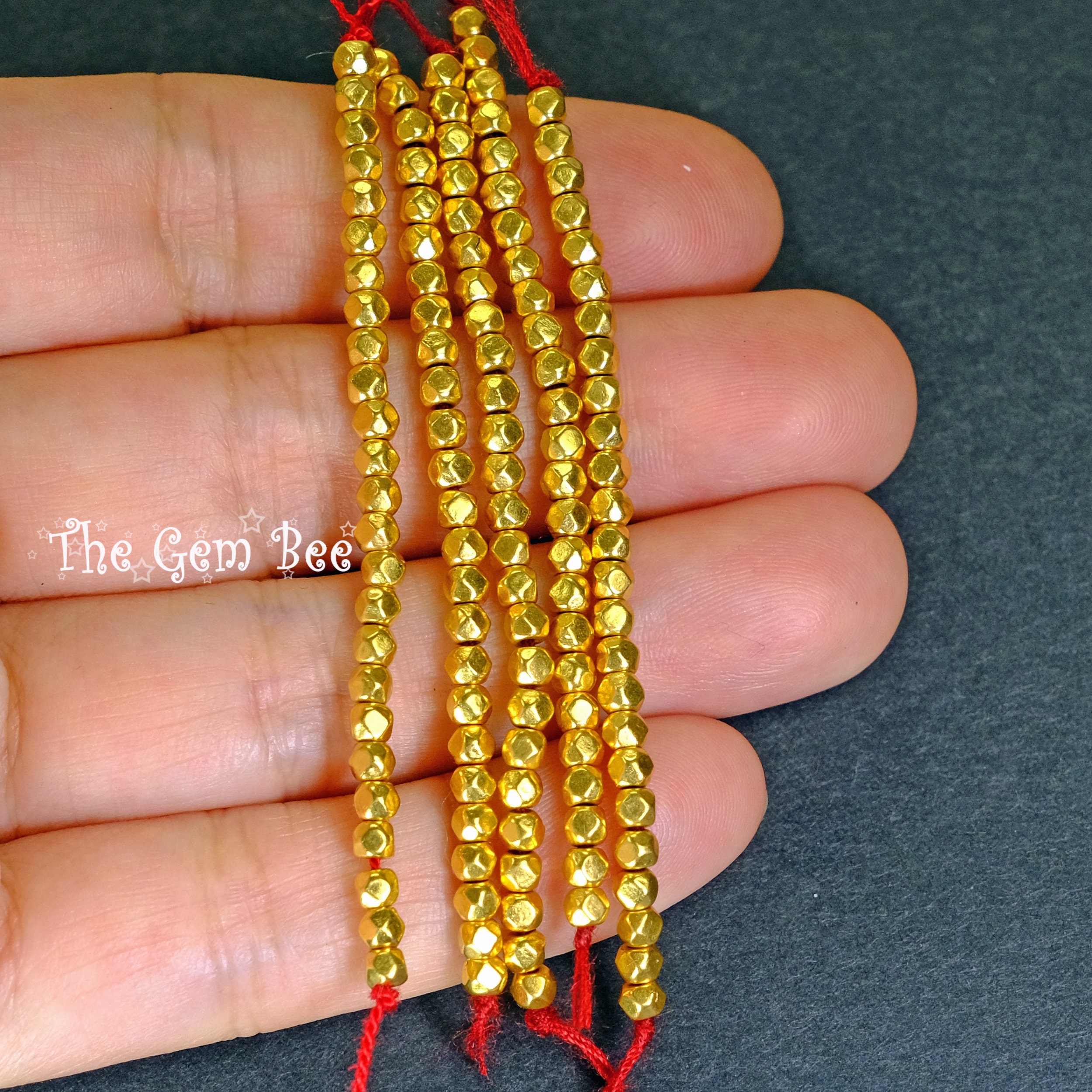 2.8mm 18k Solid Yellow Gold Nuggets Findings Beads 2.6INCH Etsy Australia