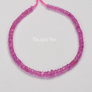 2.8mm-4mm Transparent Natural Pink Sapphire Faceted Petite Rondelle Bead 6.5&quot; strand