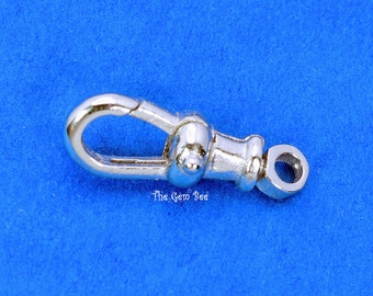 5.3mm×14.5mm 14Kソリッドホワイトゴールド スイベルプッシュロック