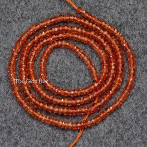 2.5mm-3.5mm Natural Earth Mined Orange Sapphire Padparadscha Faceted Rondelle 17.5" Strand