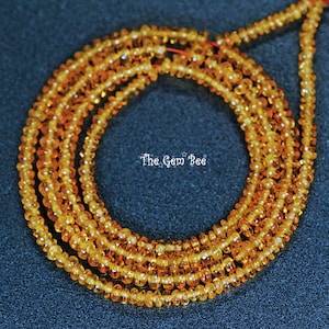 2.3mm-3.5mm Madagascar Spessartite Mandarin Orange Garnet Smooth Rondelle Beads 17 inch strand