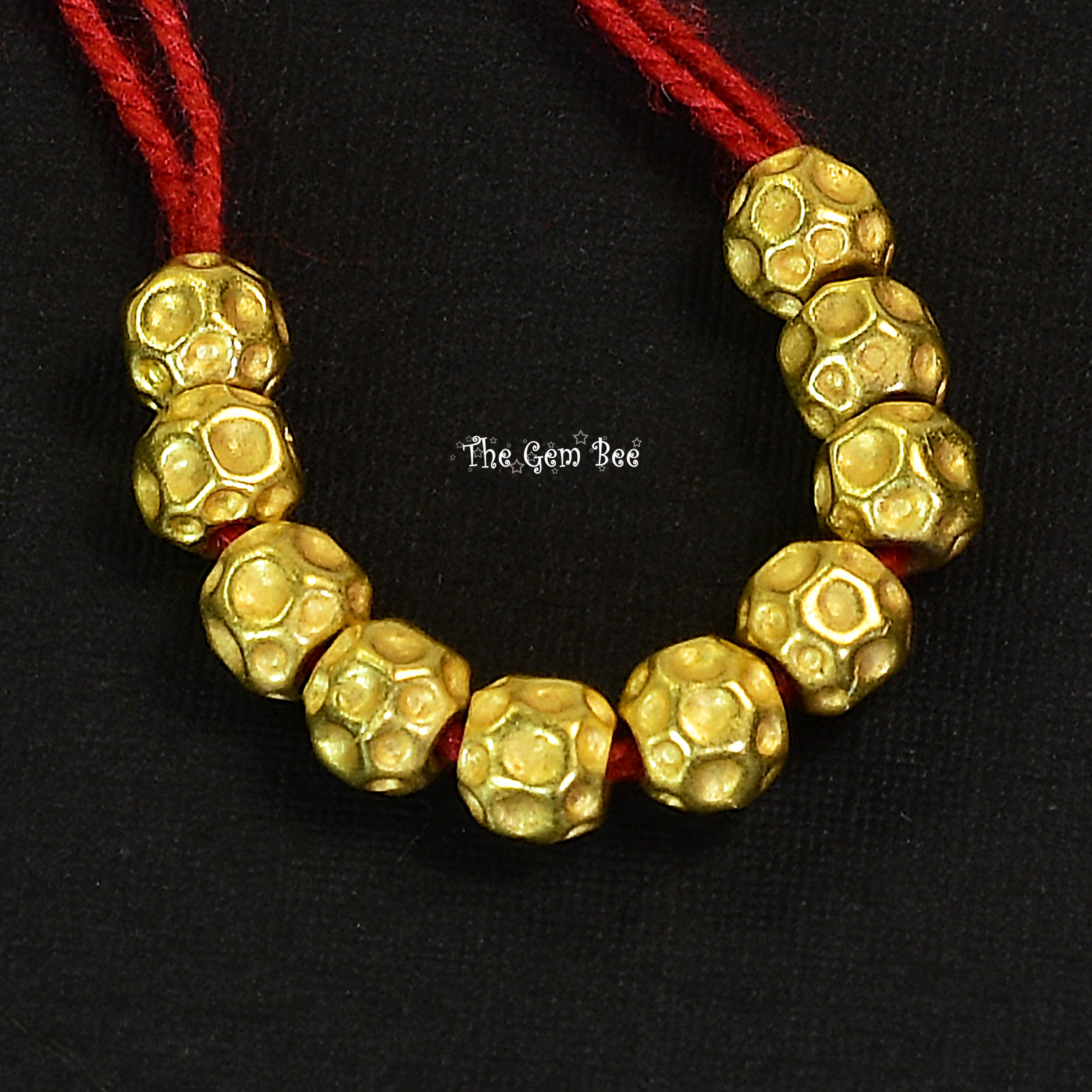 18k Solid Yellow Gold 4.2MM Hefty Fancy Bubble Spacer Beads Quantity: (2) or (10)