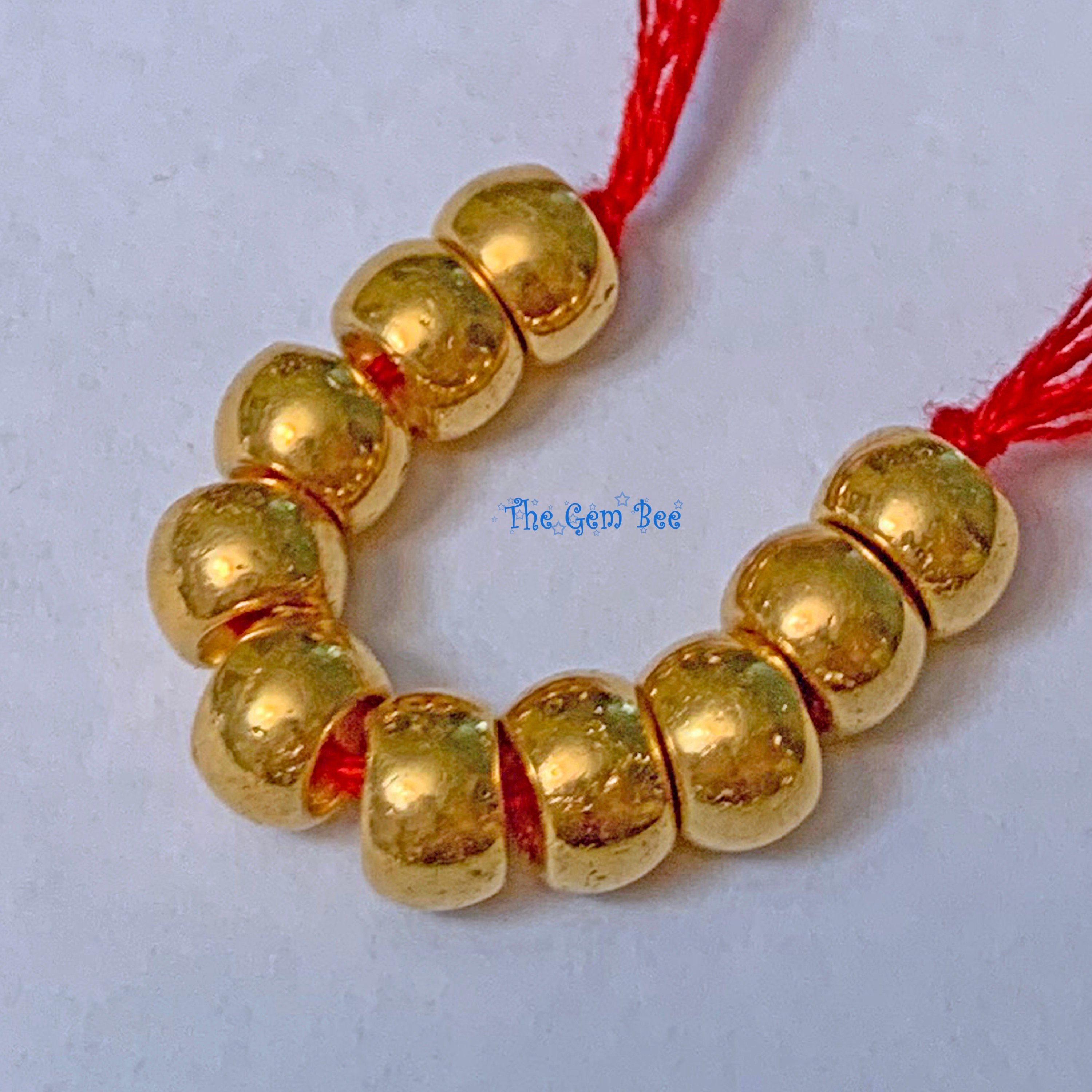 Gold Spacer Beads - Brass Tube Barrel Beads - Faceted Barrel Beads