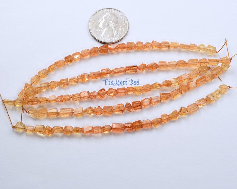 Finest Natural Imperial Topaz Faceted Freeform Nuggets Beads 4.8 inch Strand image 7