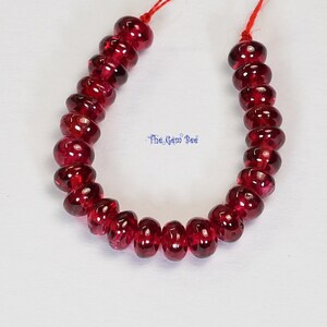 3.5mm-3.8mm Natural Pigeon&#39;s Blood Red Spinel Smooth Rondelle Beads 2&quot; inch Strand
