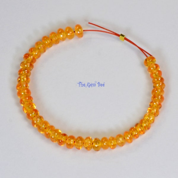 2.8mm-3.2mm Madagascar Spessartite Mandarin Orange Garnet Smooth Rondelle Beads 3" strand