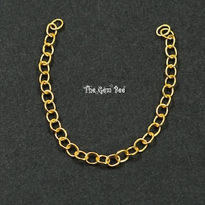 2.5mmx3.2mm 18k Solid Yellow Gold 24 Gauge Simple Oval Cable Chain Extender 3 INCH Length