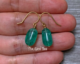 HOLLOW LAMPWORK TEARDROP Earrings Green Melon