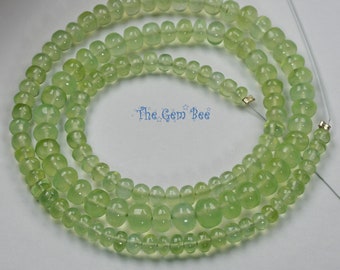 4mm-6.5mm Gem Grade Prehnite Smooth Rondelle Bead 18 inch strand