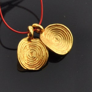 6.5mmx11.5mm 18k Solid Yellow Gold Curved Disc Charm Finding PAIR