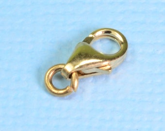 Fecho lagosta de ouro amarelo sólido 14k de 4,5 mm x 7,2 mm com argola de salto aberta
