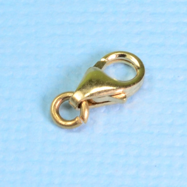 4.5MMx7.2mm 14k Solid Yellow Gold Lobster Clasp With Open Jump Ring