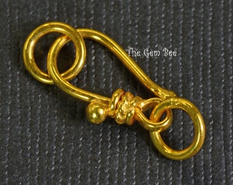 7.2mmx13.5mm 18k Solid Gold Old-Fashioned Hook Clasp