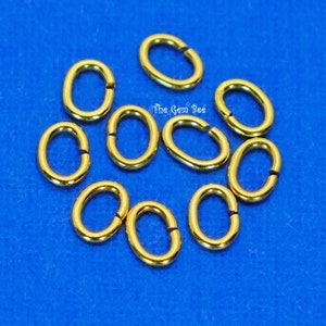 3MMx4MM 21 gauge 14k Solid Yellow Gold Oval Open Jump Rings (10)