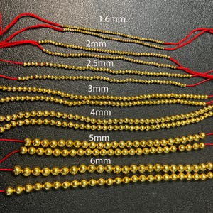 18k Solid Yellow Gold 4mm Handmade Plain Round Sphere Globe Spacer Balls Beads image 8