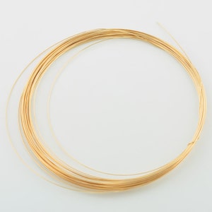 28 gauge 18k Solid gold Half Hard Round Wire By The Foot Quantity: (6 inch) or (1 Foot) or (5 Feet)