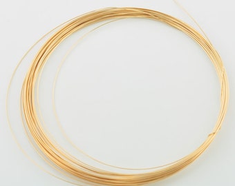 26 gauge 18k Solid gold Half Hard Round Wire By The Foot Quantity: (1 Foot) or (5 Feet)