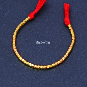 1.35mm 18k Solid Yellow Gold Petite Faceted Nuggets Findings Beads 2.8" Strand (50) or (25)