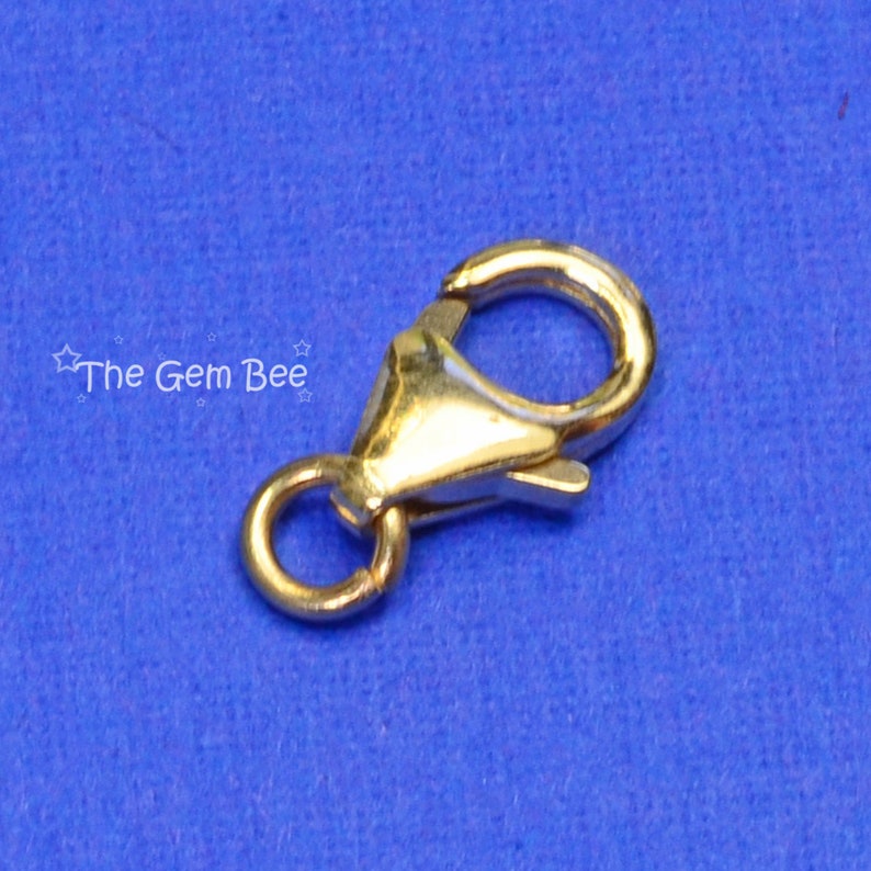 7mmx10mm 18k Solid Yellow Gold Medium Lobster Clasp With Open Etsy