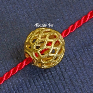 7 mm 18k Solid Gelbgold Fancy Filligrane Kugel Spacer Bead
