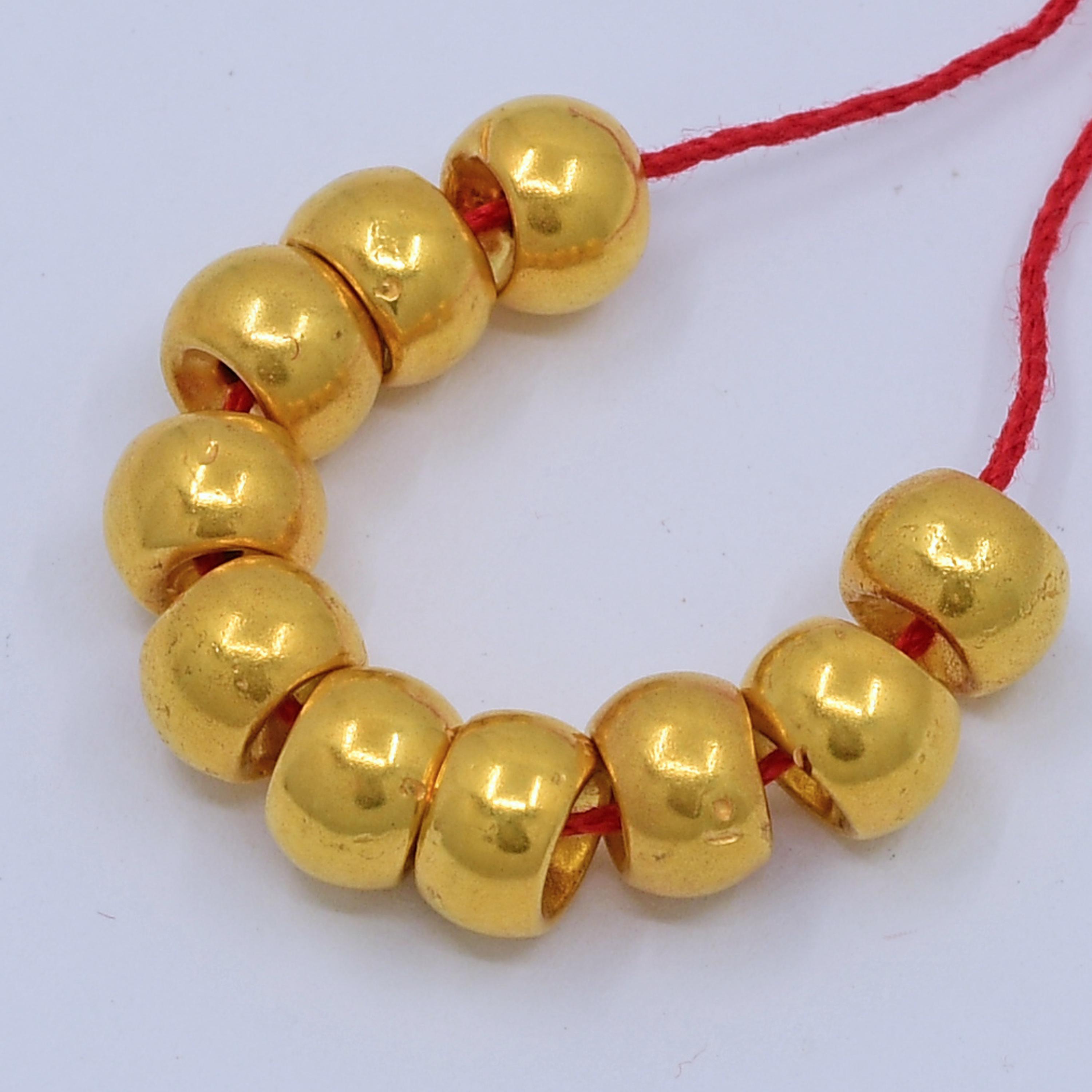 Buy 2mm 18k Solid Gold Plain Rondelle Donut Spacers Beads 3 Strand (50) or (10) Online in India