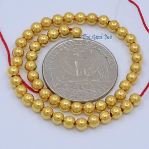 18k Solid Yellow Gold 4mm Handmade Plain Round Sphere Globe Spacer Balls Beads image 7