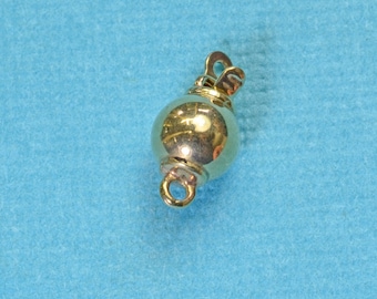 6mm 14k Solid Yellow Gold Sphere Clasp With Smooth Finish