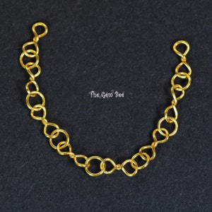 4.2mm 18k Solid Yellow Gold 22 Gauge Handmade Old-fashioned Bowtie Chain Extender 3 INCH Length
