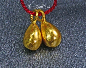 4mmx9.2mm 18k Solid Yellow Gold Teardrop Charm Finding Quantity: (2 pieces) or (10 pieces)