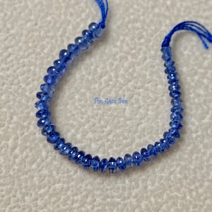 1.8mm-2.4mm no heat Unheated Untreated Burmese Gem Royal Blue Sapphire Smooth Rondelle Beads 2&quot; strand