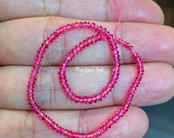 3mm-5.5mm Natural Ruby Red Spinel Smooth Rondelle Beads 19.2 inch Strand -   France