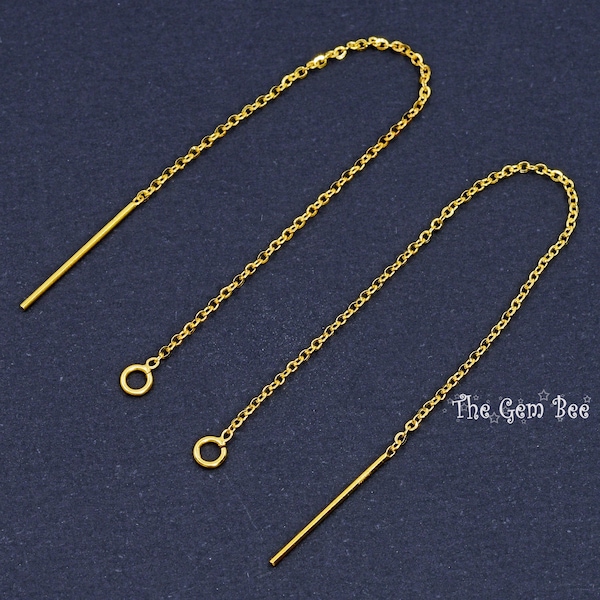 Aretes de oro amarillo macizo de 18 quilates y 14 quilates con aro de salto abierto de 3,75 pulgadas de largo