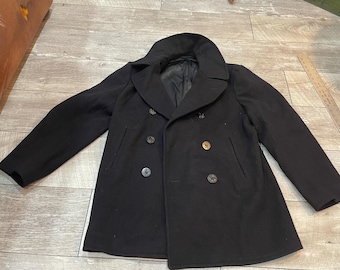 DSCP Quarterdeck Collection Mens Navy Peacoat 38R Wool Blend