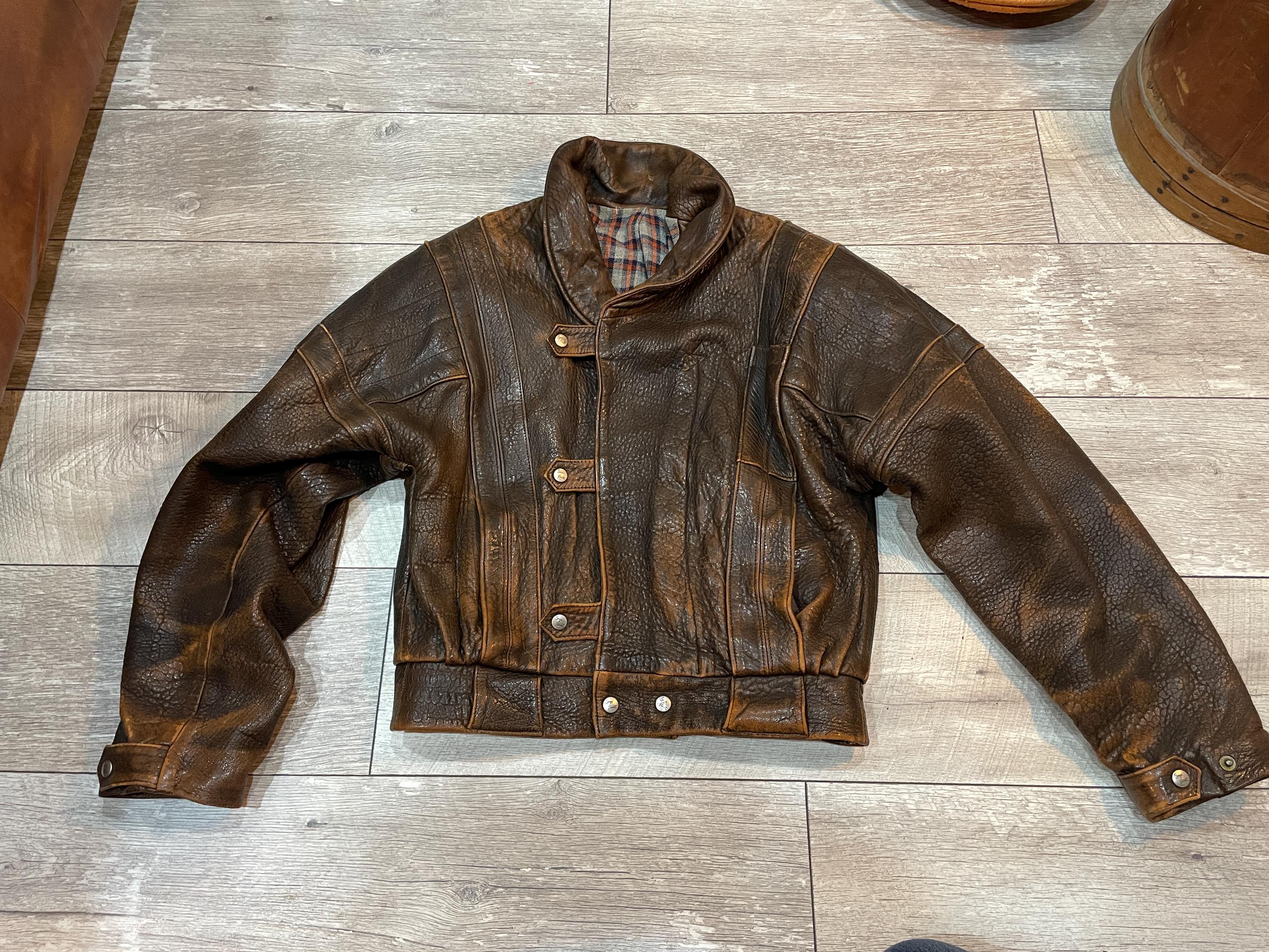 Vintage french leather jacket - Etsy 日本
