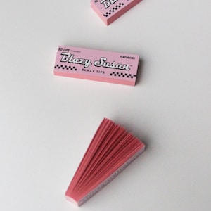 Puntas de filtro perforadas Blazy Susan para enrollar / Cartulina vegana rosa, 50 unidades